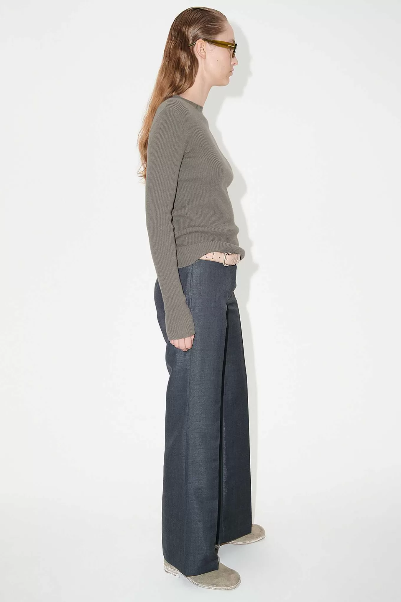 Our Legacy Stickat | Kompakt Roundneck Mole Grey Super Wool